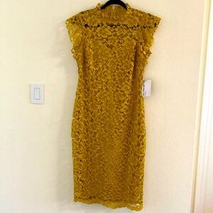 Mustard Yellow Lace Dress